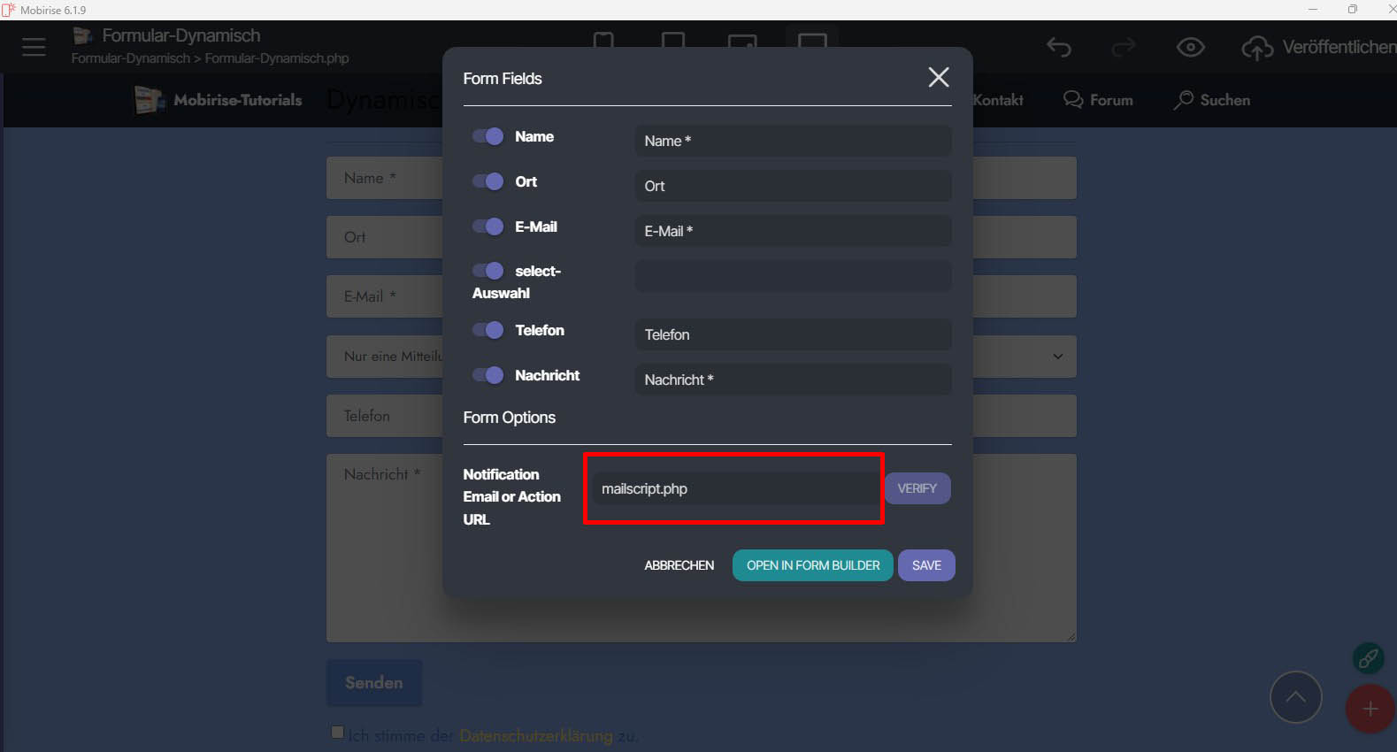 Mail-Action E-Mail Action