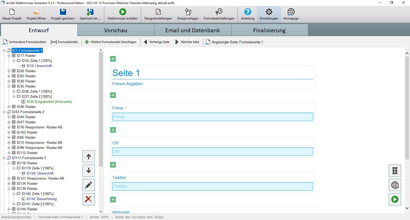 Generator Entwurf Generator