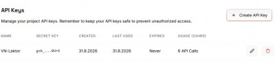 API Keys Groq - zeigt alles korrekt an.jpg