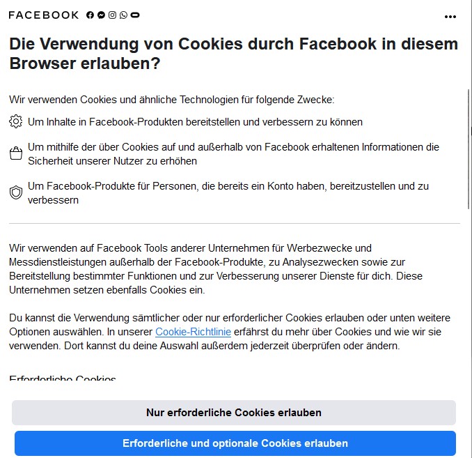 Facebook Cookies