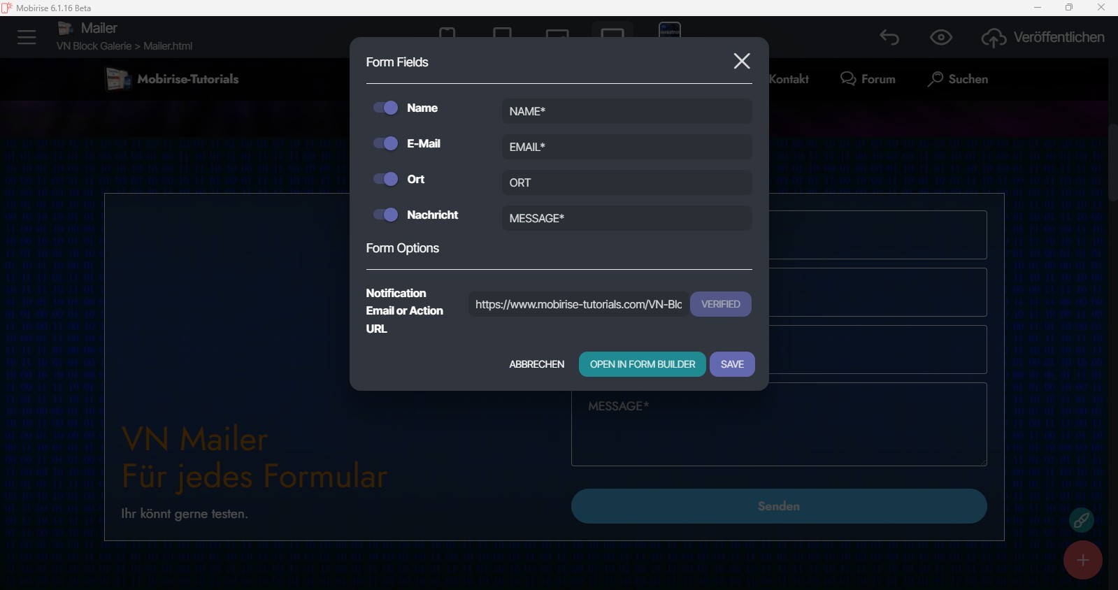 Formular-Action