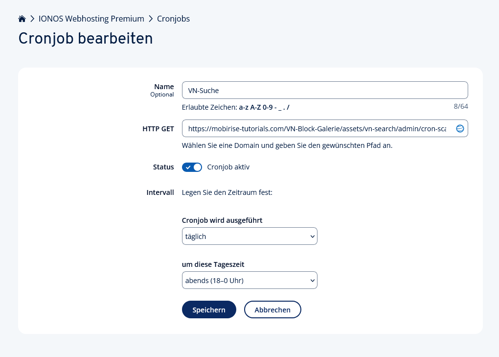 Cronjob anlegen
